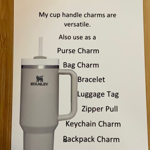 Hand Crafted Stanley Cup Charm Cup Handle Charm Silver #1 Pendantt - Picture 4 of 8